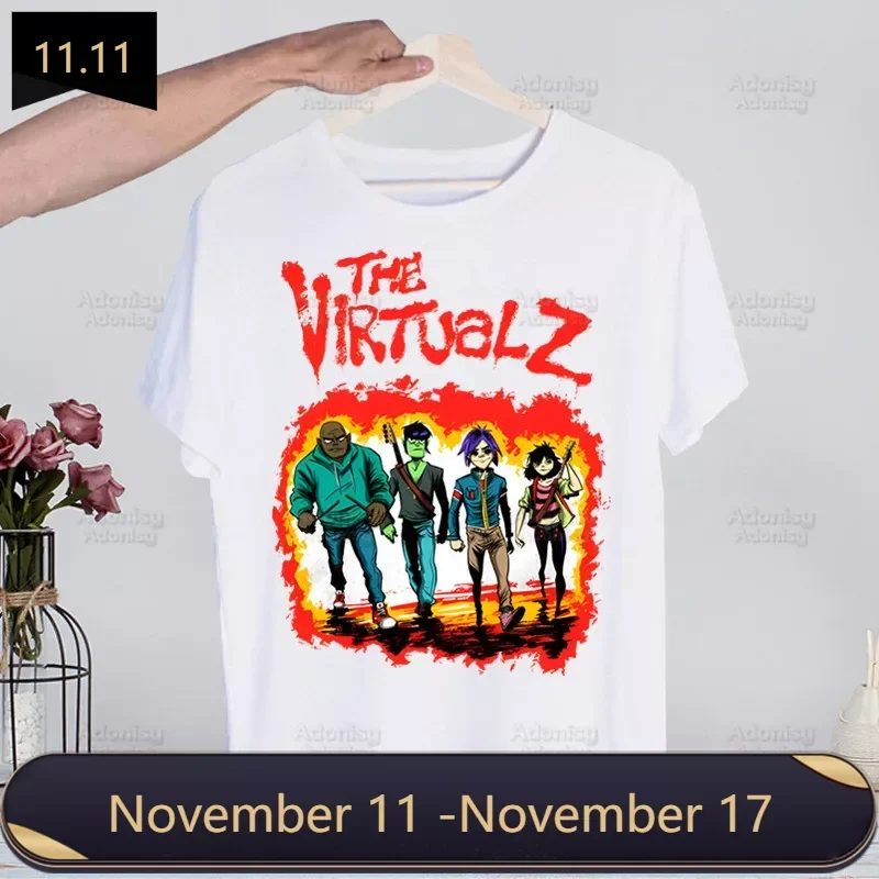 

Music Band Gorillaz PUNK ROCK ChakaKhan Noodle Funny T Shirt Men New Casual Short Sleeve Tshirt Homme Manga Unisex T-shirt Tees