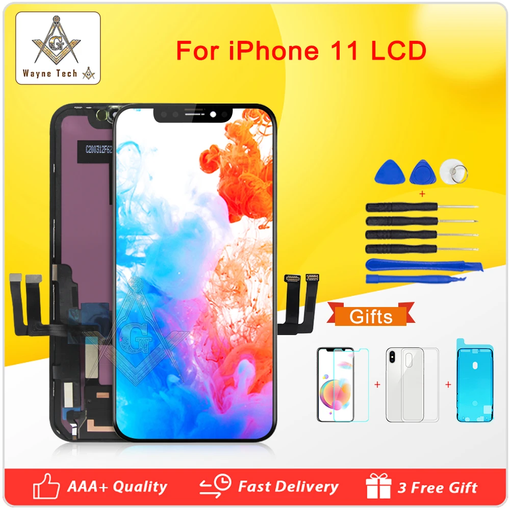 Сменный ЖК-дисплей класса AAA + для iPhone 11 Retina сменный дигитайзер в сборе запчасти с