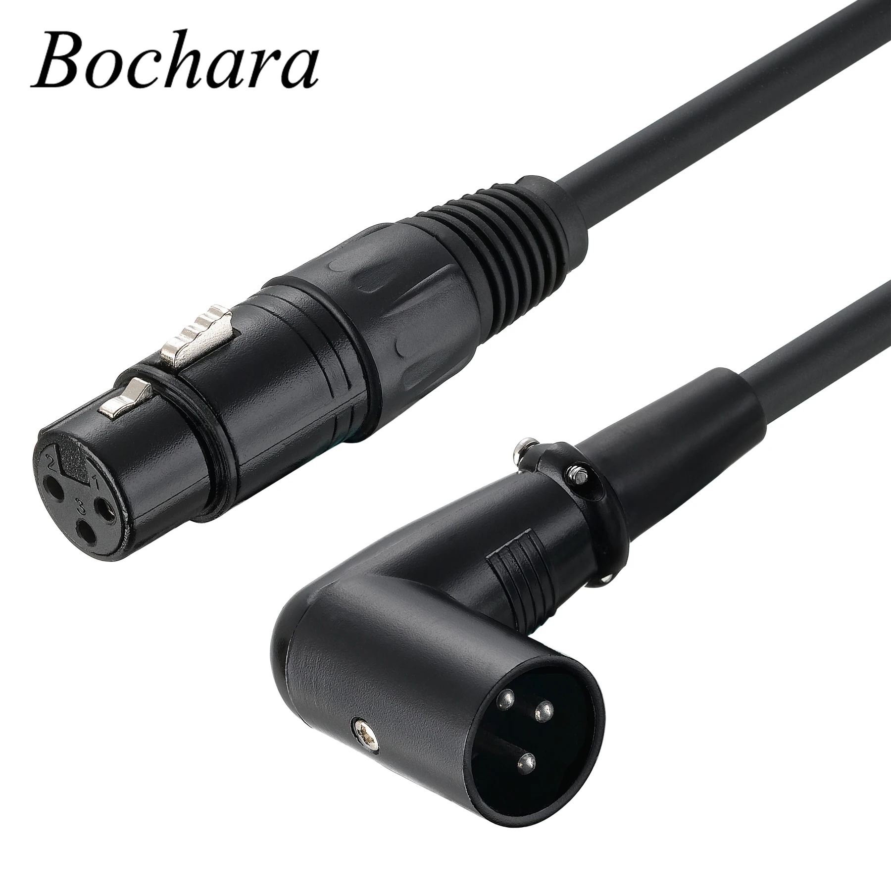 

Bochara 90degree XLR Male to Female Cable to M/F 3pin jack Audio Cable Shielded For Microphone Mixer 1m 1.5m 2m 3m 5m