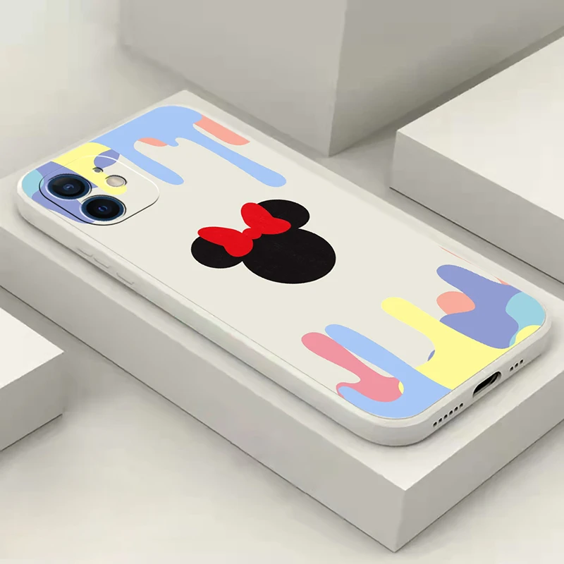 

Phone Case For iPhone 11 12 13 Pro Max 12 13 Mini X XR XS Max 7 8 Plus 6S 6 Plus SE2020 Cute Ice Cream MIQI Mouse Silicone Cover