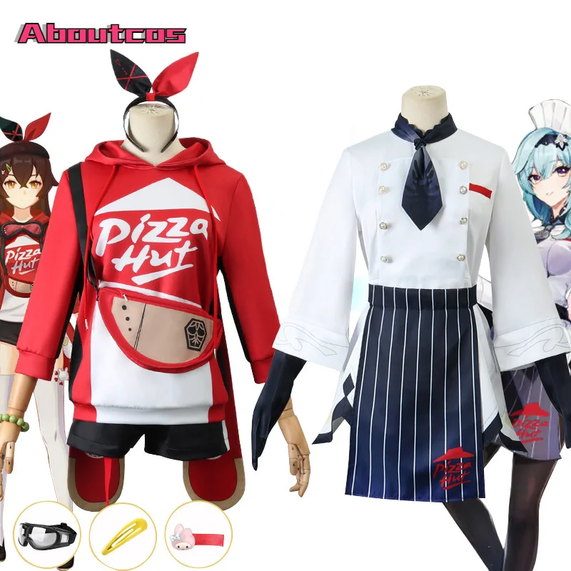 

Женский костюм для косплея Aboutcos Genshin Impact Eula, костюм для косплея Эмбер, Женский костюм-рубашка, Униформа с очками