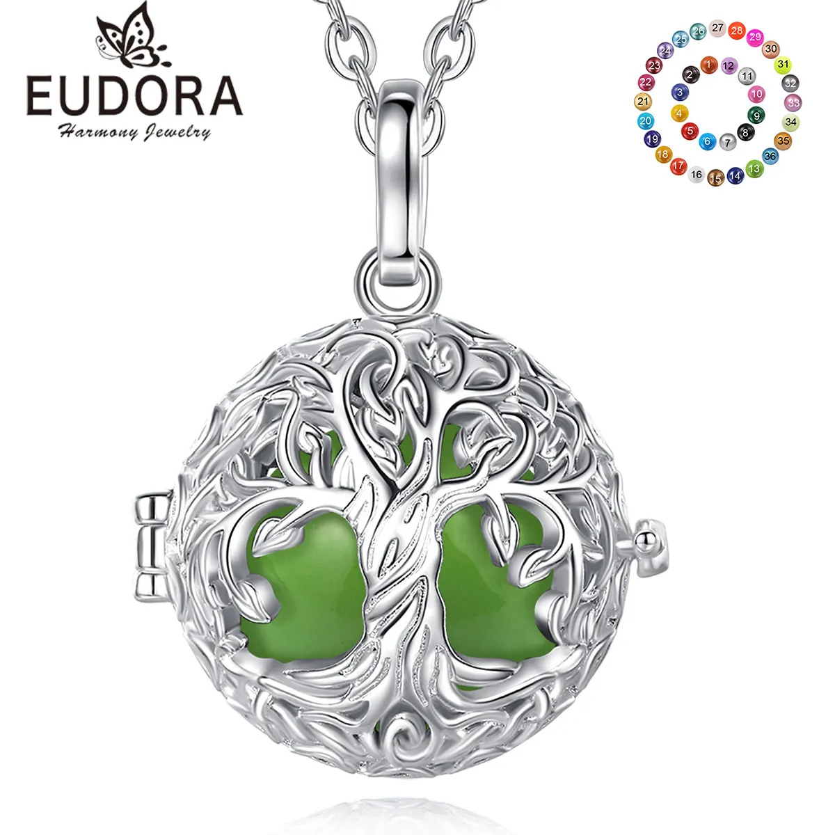 

Новый колокольчик Eudora 18 мм с изображением дерева жизни с ангелом красочная подвеска простое ювелирное изделие женский Банкетный подарок