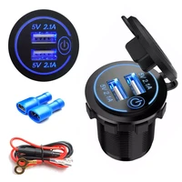 type cqc 3 0 dual usb charger with switch socket power outlet adapter waterproof for 12v 24v car truck boat rv motorcycle