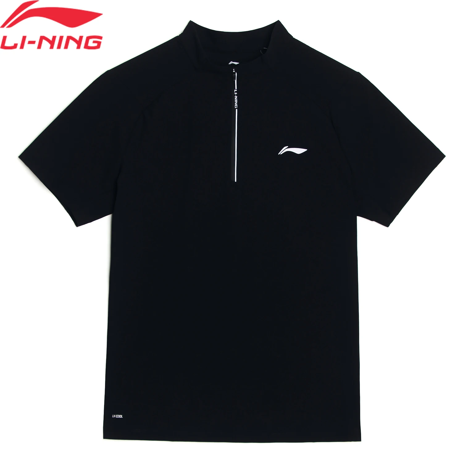Фото Мужские тренировочные рубашки-поло Li-Ning LN COOL, дышащие, удобные, с защитой от солнца, с короткими рукавами, для фитнеса, APLW161 №1