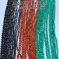 natural round faceted green red black agates onyx stone beads loose spacer beads for jewelry making diy bracelet necklace
