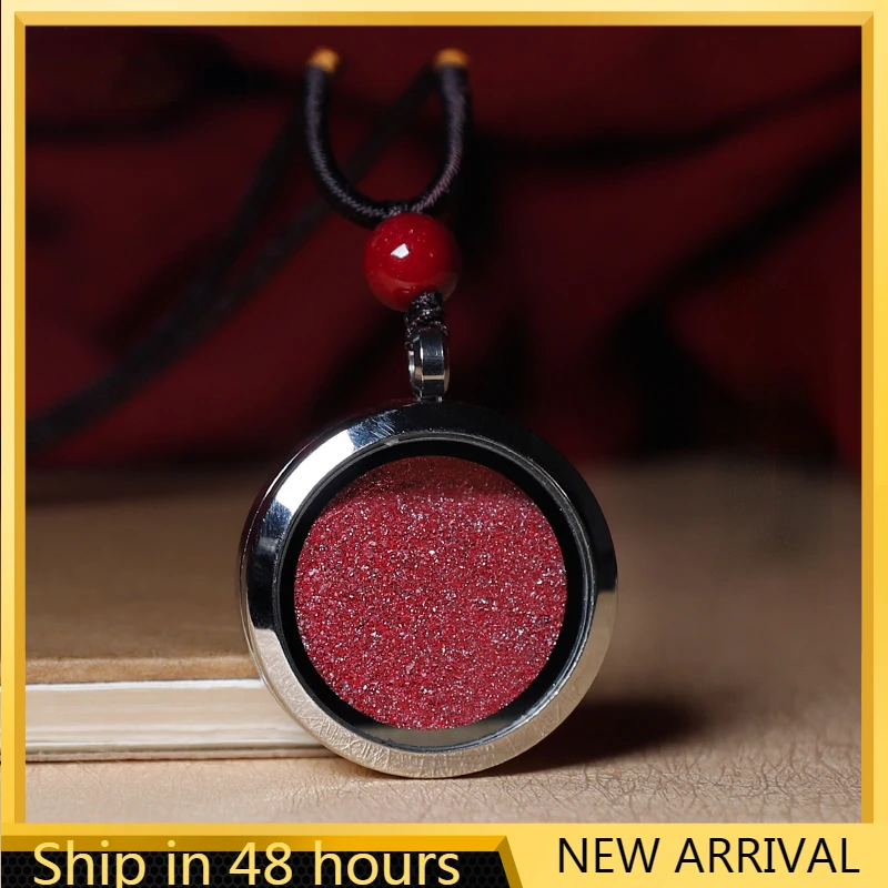 

Authentic Cinnabar Original Ore Crystal Pendant with Six Characters "true Words" Gawu Box Male and Female Pendant with Life Year