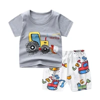 new korean version kids clothes girls outfits childrens short sleeved suit baby t shirt boys shorts pajamas cotton clothing