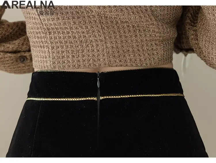 2023 spring High Waist black Women's Office Shorts Wide Legged A-Line Golden velvet Shorts Female Korean loose women shorts 5XL