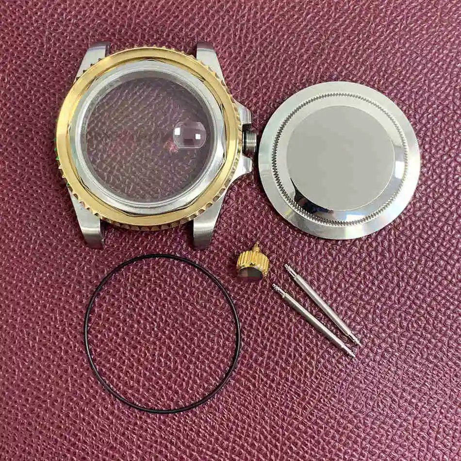 40mm Watch Case 316L Stainless Steel Sapphire Glass Suitable Fits For 3135 Automatic Movement Suitable For 38MM bezel