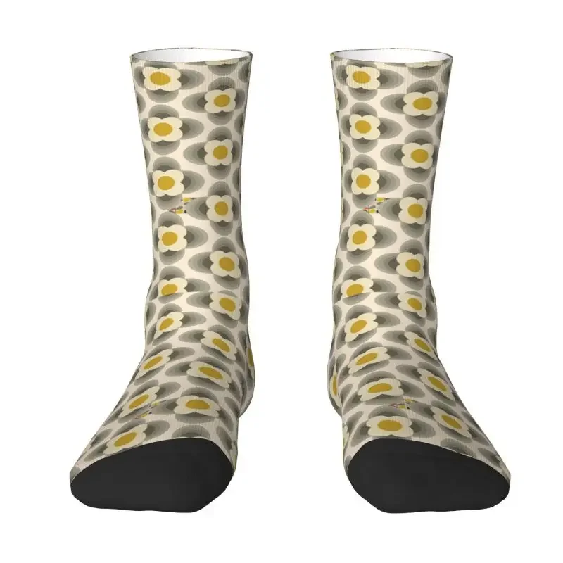 

Модные мужские носки Orla Kiely в полоску с лепестками, теплые Дышащие носки в стиле унисекс с 3D-принтом, скандинавские короткие носки с абстрактным цветочным принтом