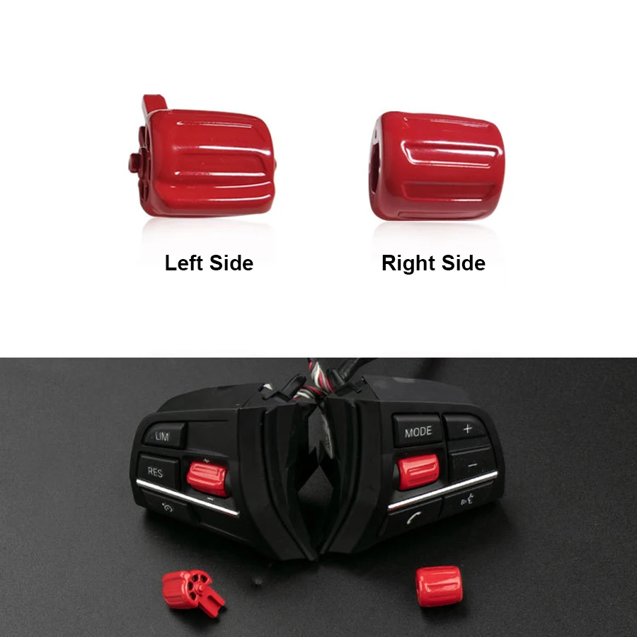 Car Multi-function Steering Wheel Key Control Knob Switch Buttons For BMW 5 6 7 Series  F10 F02 F30 F07 Red Black Silver images - 6