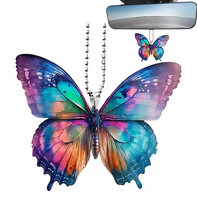 

Butterfly Hanging Decoration For Car Butterfly Car Charm Rear View Mirror Accessories Car Interior Decor Pendant