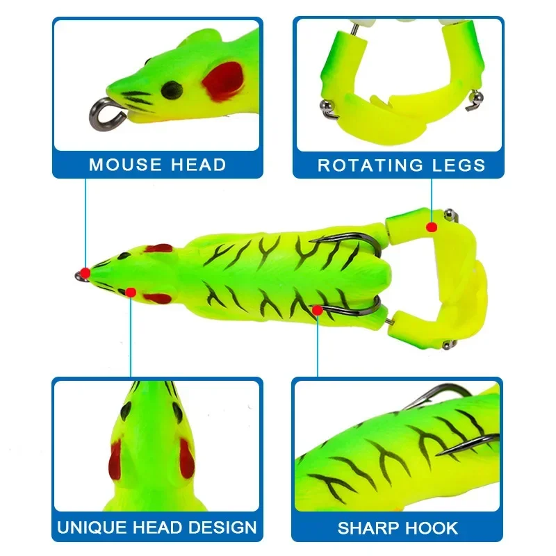 Фото EASYFISH 1 шт. 9,2 см 12,5 г искусственная бионическая приманка для крысы и рыбы, черная рыба, специальная поверхность, трактор, дорожная приманка, пропеллер №4