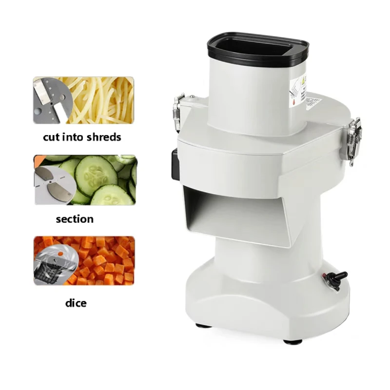 

Electric Vegetable Fruit Cutter Onion Radish Melon Potato Slicing Dicing Cutting Machine Carrot Shredder