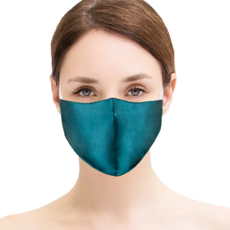 

Comfortable Silk Masks Washable Breathable Mouth Mask Full Face Masks Dustproof Mask Cover for Women Girls Sunscreen Mask