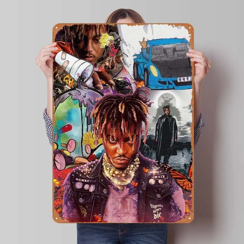 Металлическая вывеска Juice Wrld рэпера музыкальный постер украшение для геймерской