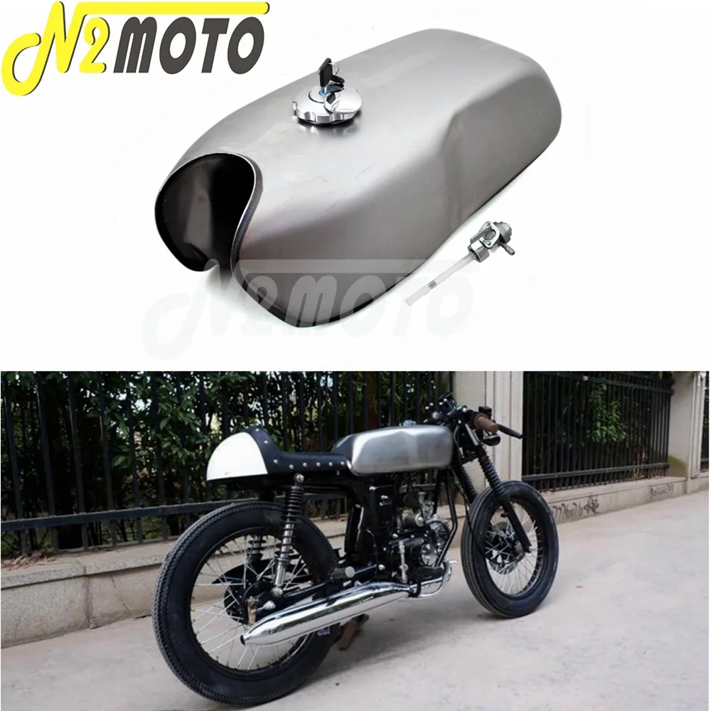 

Universal 2.4 Gallon Vintage Tank 9L Cafe Racer Custom Fuel Tank w/ Cap For Honda Kawasaki Suzuki Yamaha BMW RD50 RD350 RD400