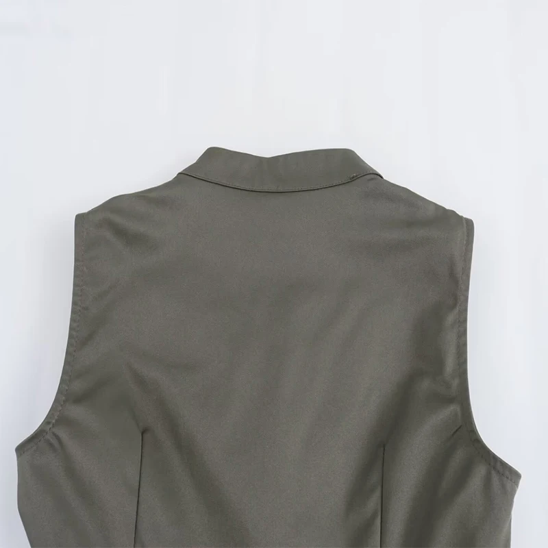 Женское модное однотонное платье Koekop с высоким круглым вырезом без рукавов