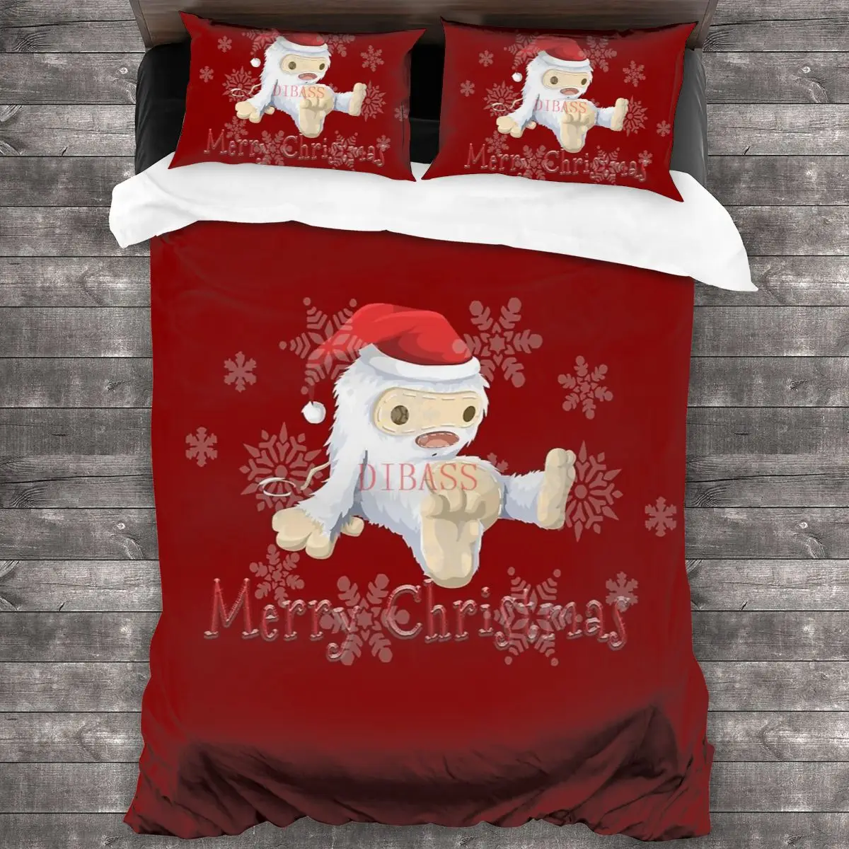 

С Рождеством, Yeti, мягкая искусственная кожа с 2 наволочками, пододеяльник с застежкой-молнией, пододеяльник большого размера