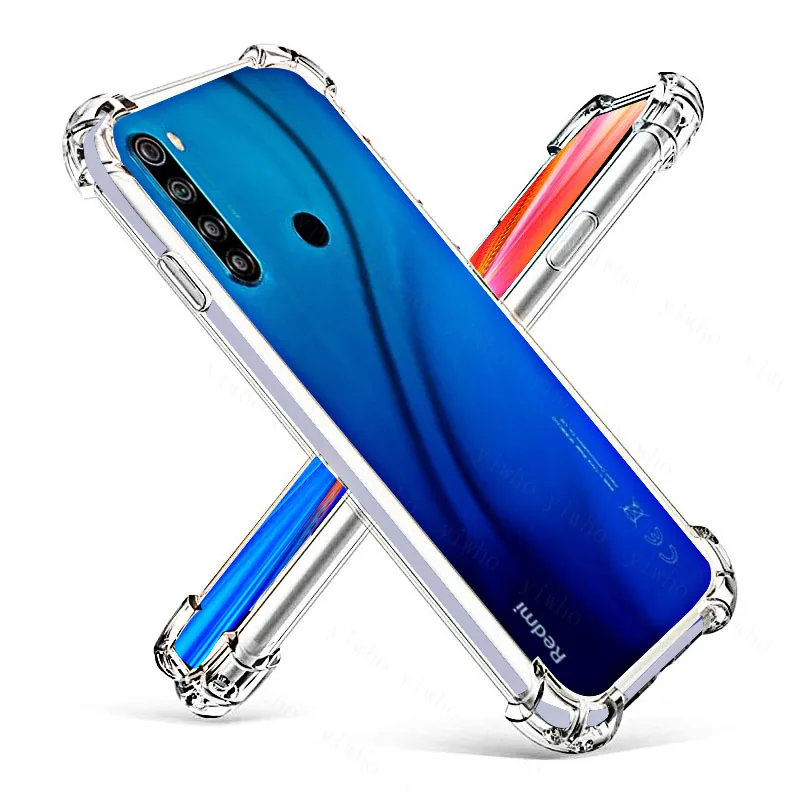 Противоударный Прозрачный чехол для Xiaomi Redmi Note 8 2021 Note8 Pro Note 8T, мягкий силиконовый чехол для Redmi Note 8Pro 8T