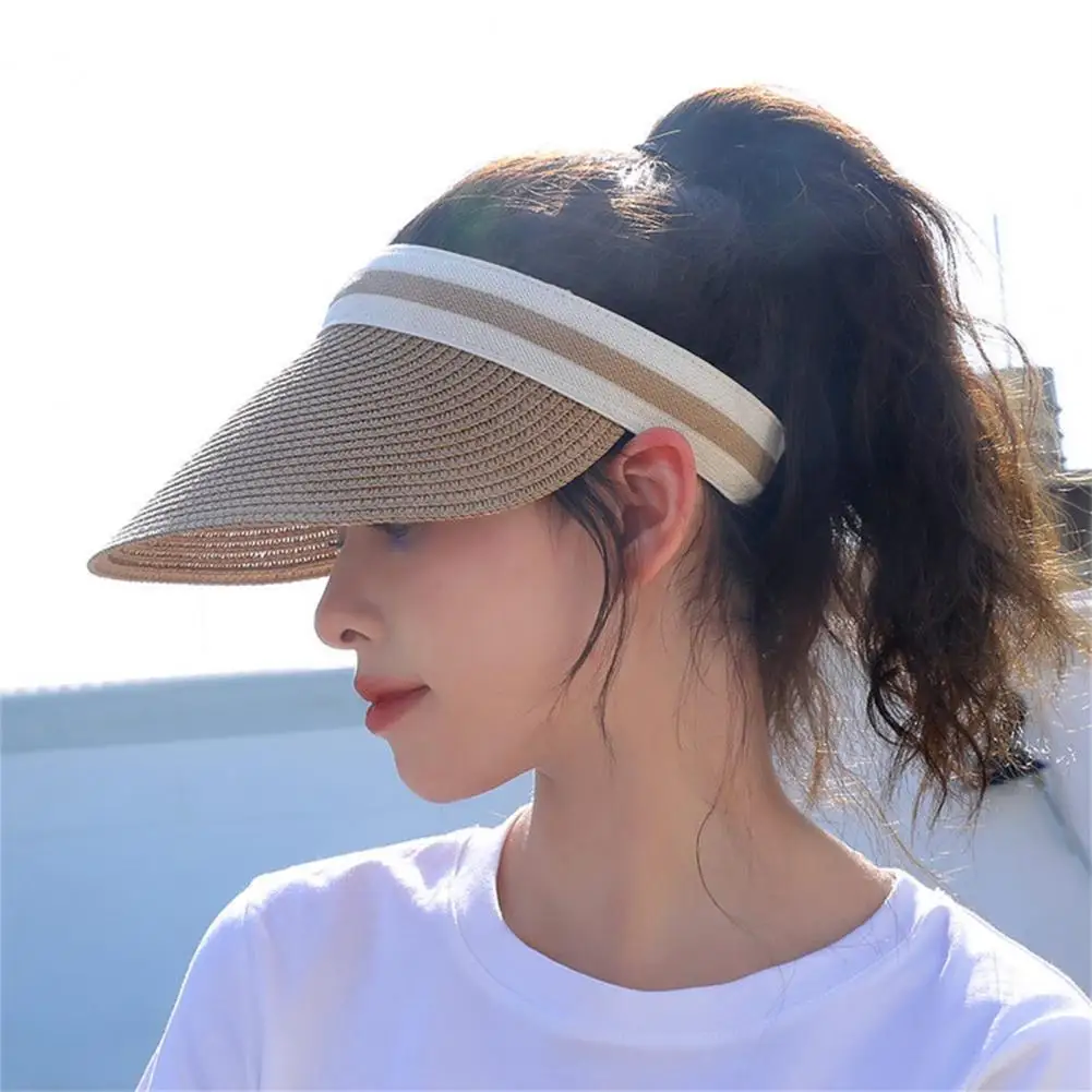 

Sun Hat Trendy Lightweight Wide Brim Summer Cap Beach Sun Visor Hat for Travel Visor Cap Straw Hat