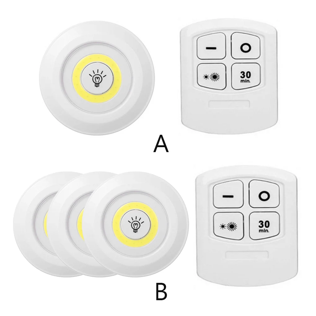 

Cabinet Light Remote Control Night Light 80-120LM Adjustable COB Wardrobe Lamp Warm Light 1-in-1