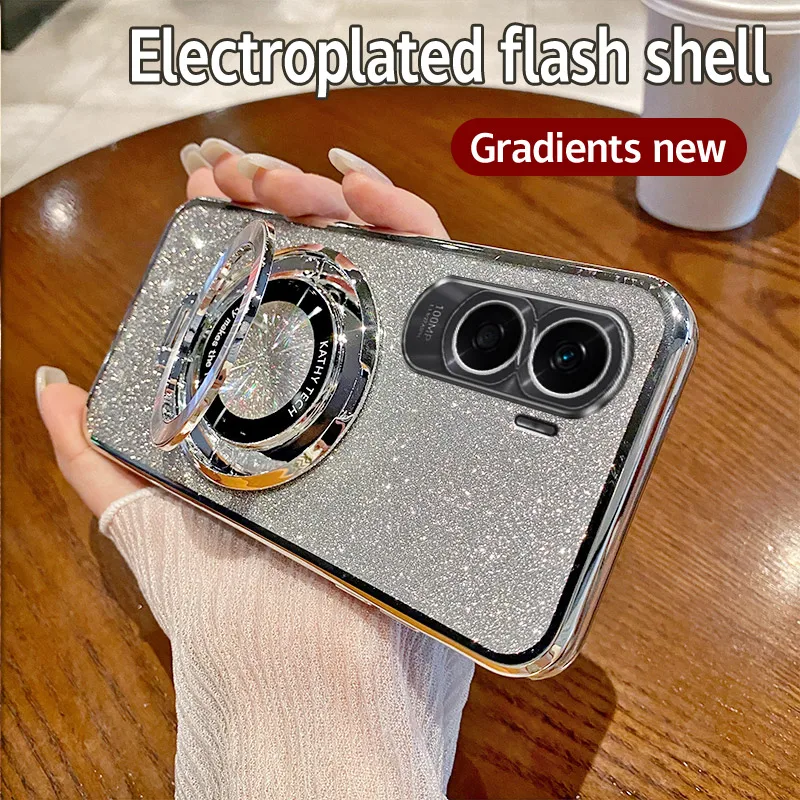 Чехол для Honor 90 Lite гальваническое покрытие Мягкая Блестящая задняя крышка