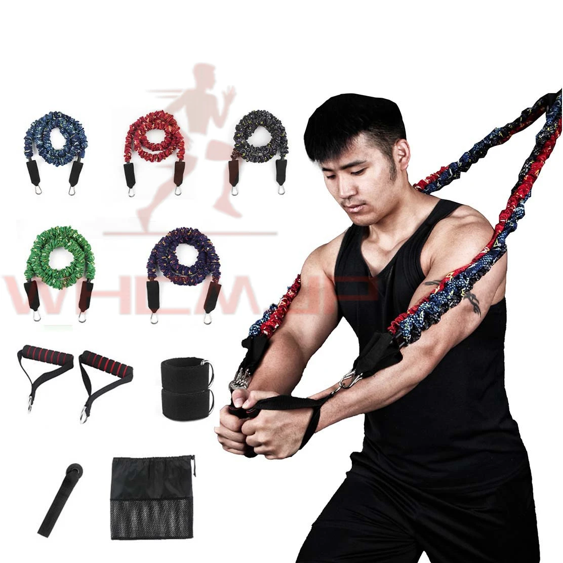 

Different Bag Bands 11pcs Ankle A 2 Set 5 Straps Resistance 1 And Anchor 2 With Handles Elastic Storage Of Door Belt Tension