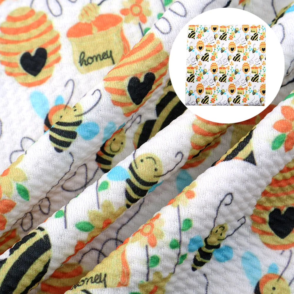 

Пчелиный цветок печатная пуля текстурированная ткань Ливерпуль для тканей детский домашний текстиль Лоскутная Ткань Сделай Сам шитье квил...