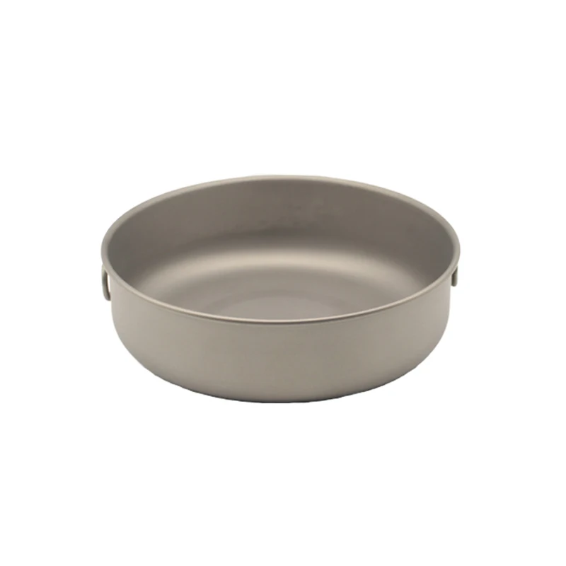 

Castle Peak Outdoor Hiking Camping Cookware Lightweight Portable Titanium Frying Pan With Folding Handle