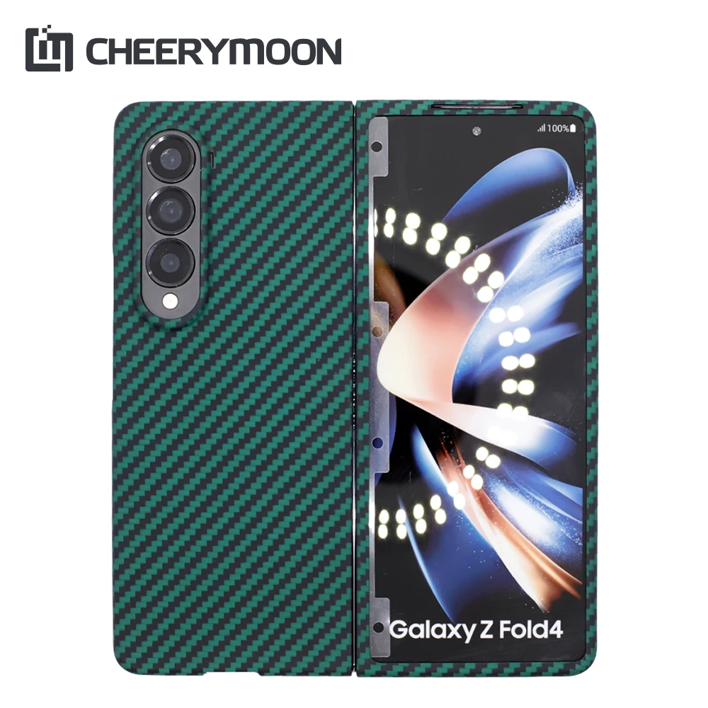 

Green Real Aramid Fiber For Samsung Galaxy Z Fold4 Ultra-thin For Galaxy Fold 4 Carbon Fiber Protective CASE Cover