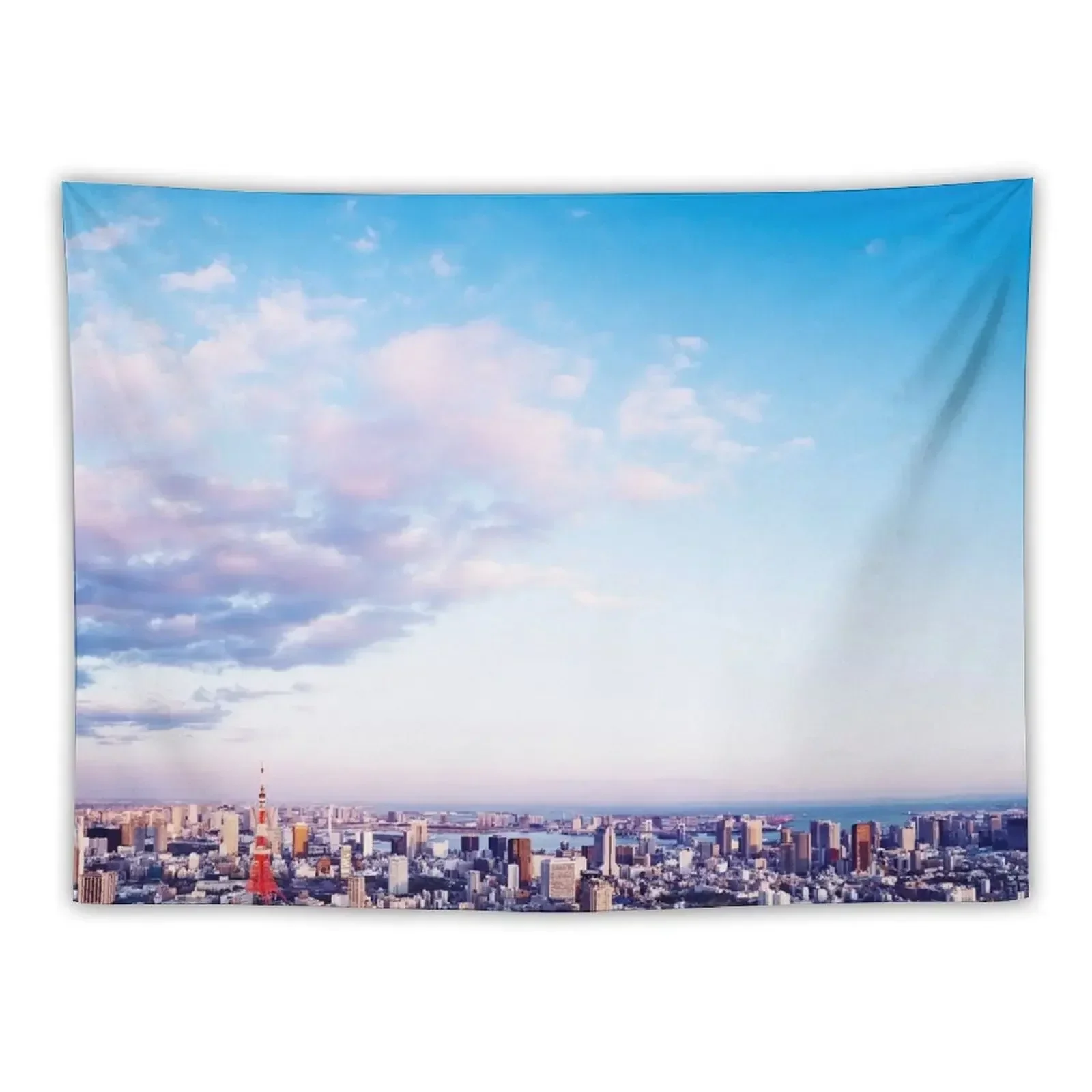 Токийская башня в красивом воздушном пейзаже Токийский город под обширным