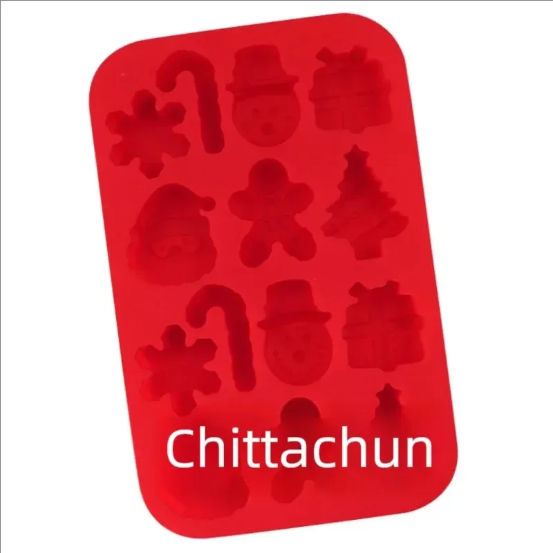 Рождественские силиконовые формы для шоколада выпечки конфет ручная работа