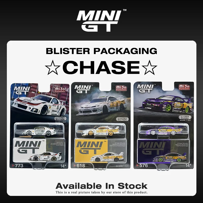 Фото **CHASE** MINIGT 1:64 GTR R35 SILVIA S15 RX7 FD3S LBWK KUMA Skyline Kenmeri KPGC110 Литая под давлением модель автомобиля, игрушки №1