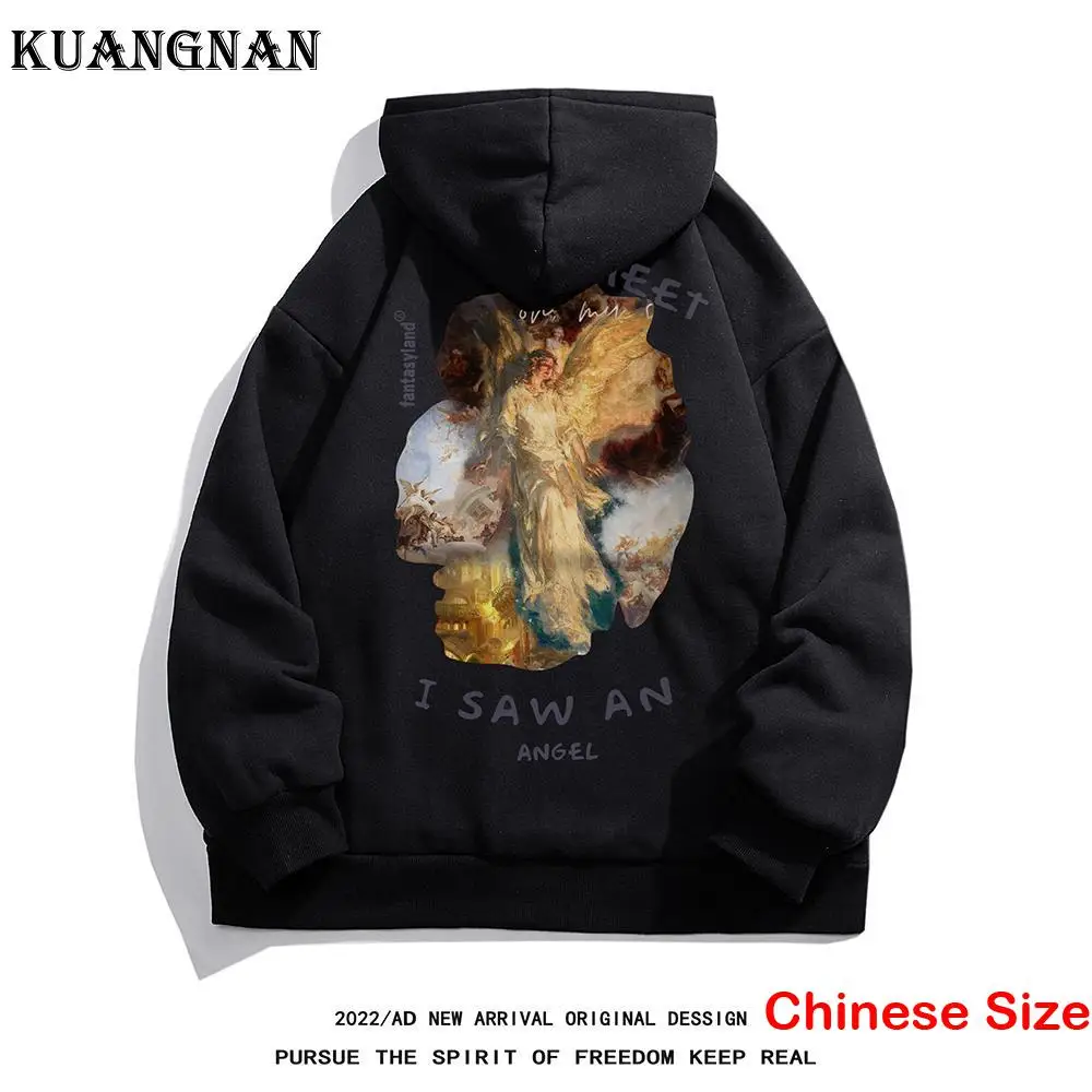 

KUANGNAN Printed New Items in Hoodies Men's Clothing Jackets Man Clothes Hooded Shirt Basketball Tops Sale 3XL 2023 Spring