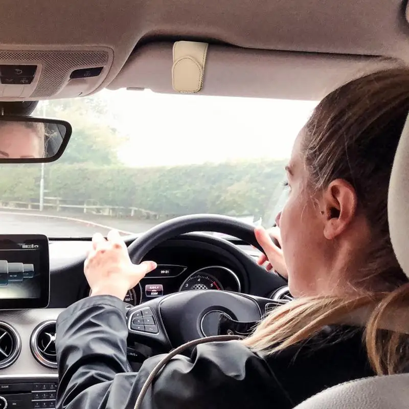 do przechowywania okularów samochodowych automatycznej osłony przeciwsłonecznej PU skórzane akcesoria wnętrza samochodu zwykłych karty biletów