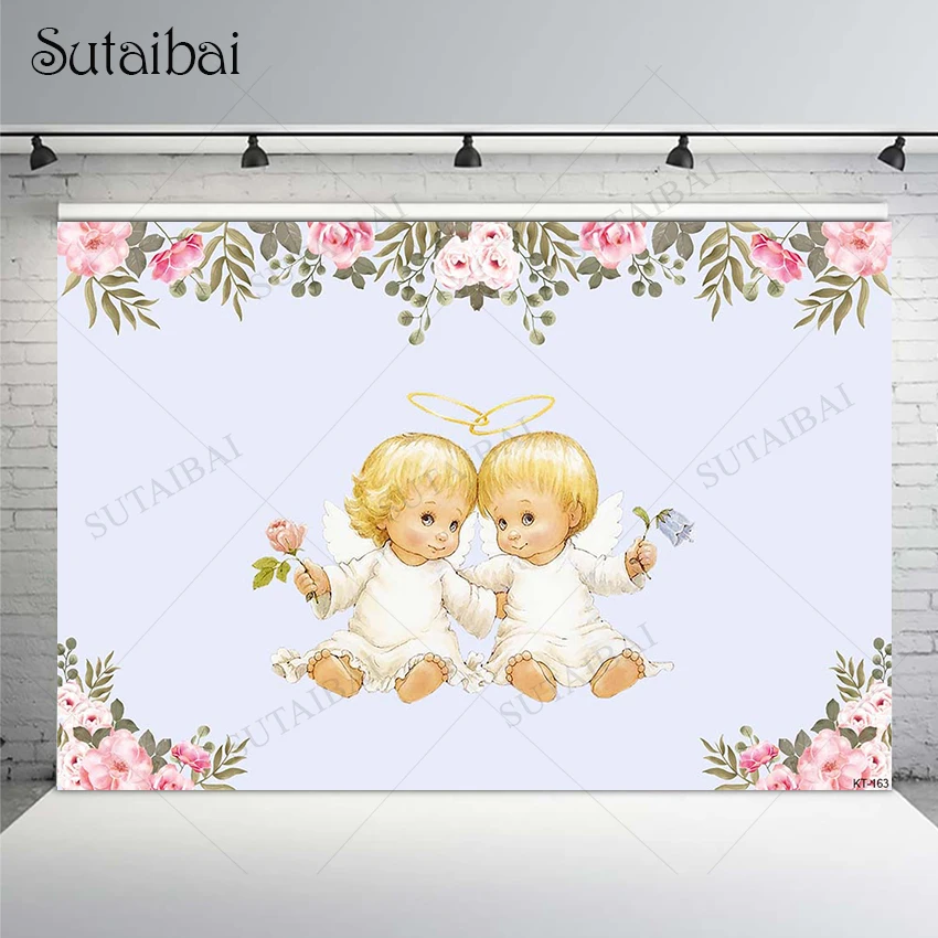 

Mi Bautizo My First Communion Background Newborn Baby Baptism Flowers Grass Christening Decoration Photography Backdrop Props