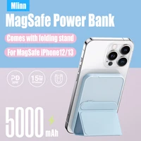 magsafe powerbank 5000mah magnetic wireless power bank with stand thin small portable backup battery for iphone13 12 samsung s22