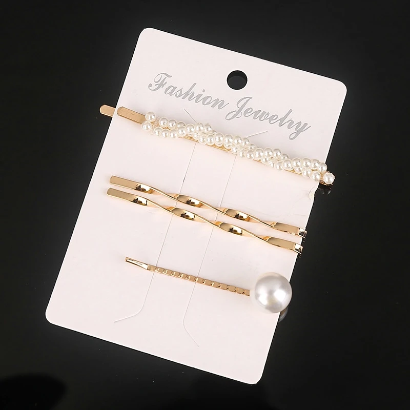 

Модные металлические заколки для волос для женщин 2022 простые жемчужные геометрические аксессуары для волос женские винтажные украшения дл...