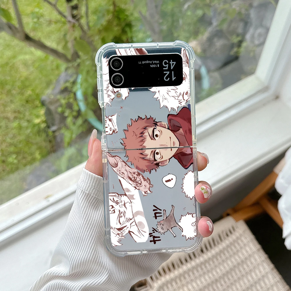 Чехол-книжка для телефона с рисунком из аниме джуютсу и sukuna Samsung Galaxy Z Flip 3 4 5 Fold 5G PC