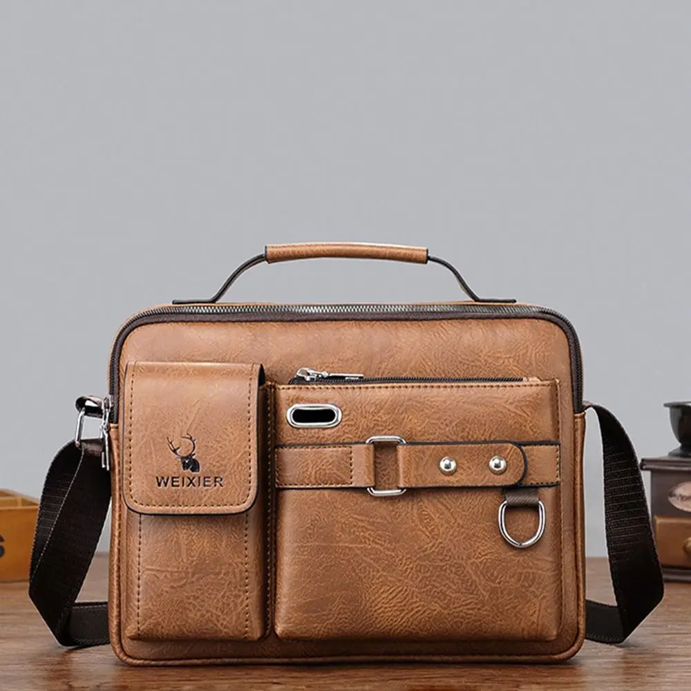 Водонепроницаемая мужская сумка через плечо с узором личи износостойкие сумки