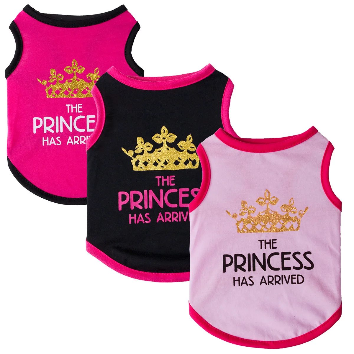 

Dog Clothes Princess Crown Cotton Pet Vest Teddy Bomei Sleeveless T-Shirt Summer Puppy Print Clothing for Small Medium Dogs Cats