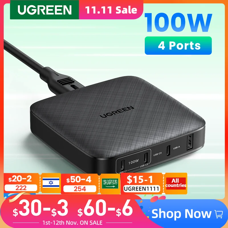 Najtaniej UGREEN PD ładowarka 100W USB Typ C PD Szybka ładowarka Szybkie ładowanie 4.0 3.0 ładowarka Do Telefonu IPhone 13 12 MacBook Laptop Smartphone Tanie UGREEN PD ładowarka 100W USB Typ C PD Szybka ładowarka Szybkie ładowanie 4.0 3.0 ładowarka Do Telefonu IPhone 13 12 MacBook Laptop Smartphone