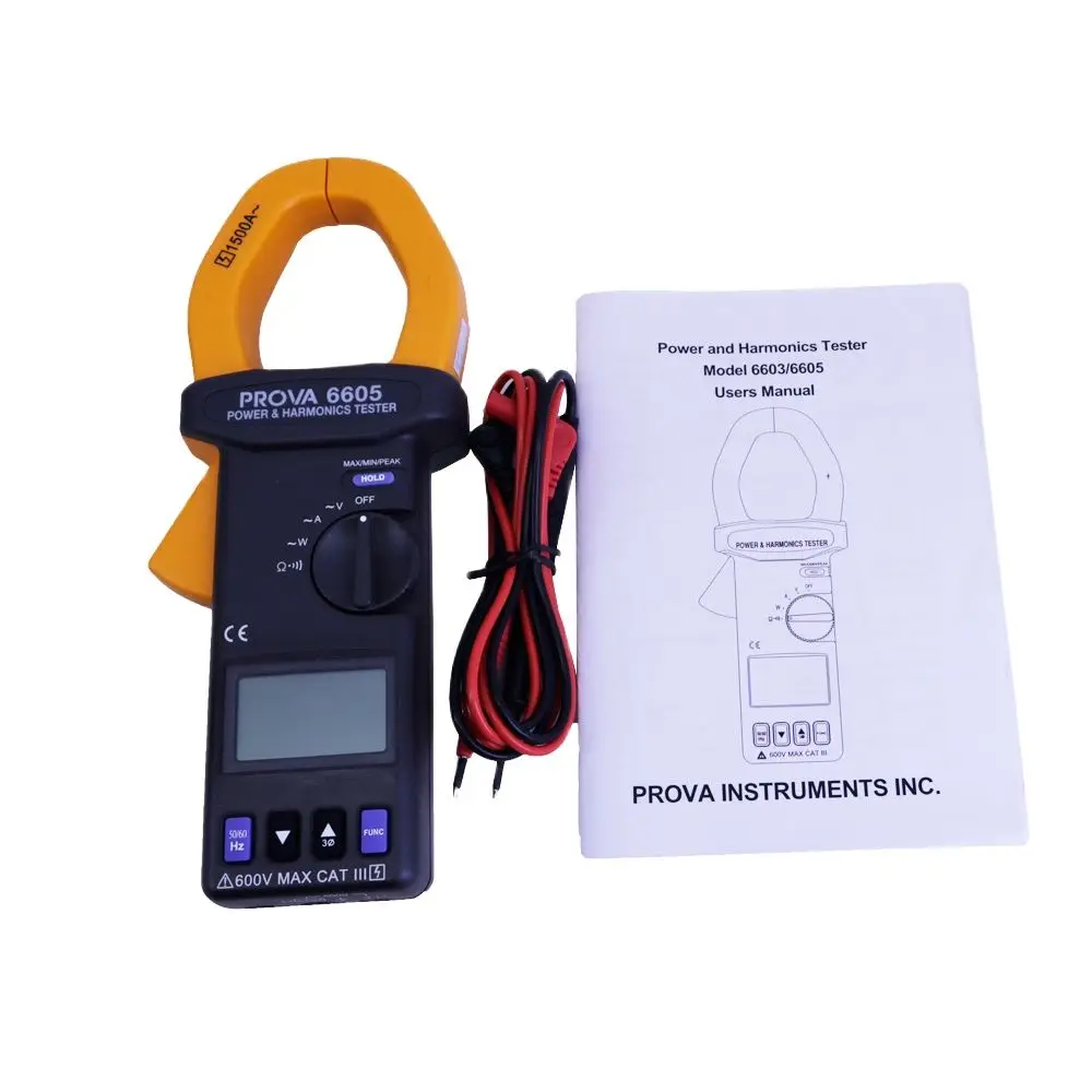 

PROVA-6605 Power and Harmonic Tester AC DC True RMS Clamp Meter 0 to 1500A