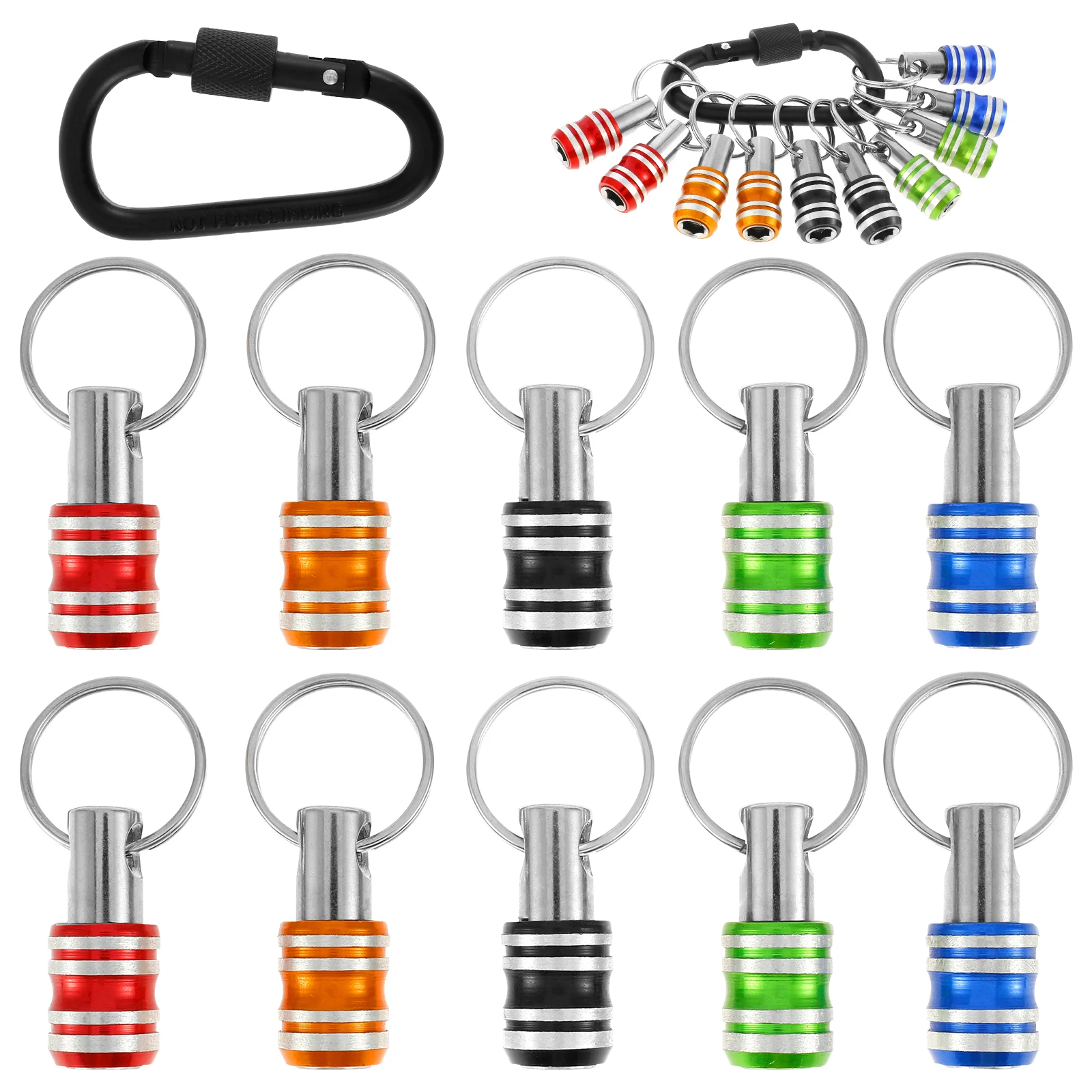 

11Pcs 1/4inch Hex Shank Screwdriver Bit Holder Portable Extension Bar Keychain Screw Adapter Metal Drill Extension Bit Holder