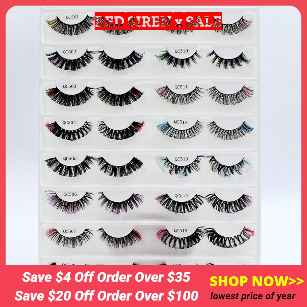 Ed Lashes D Curl Color Fluffy Natural Lashes New Design Russian Strip Lashes Makeup False Eyelashes