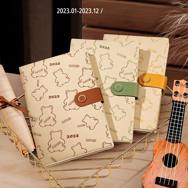 

Time Leather 2023 For Notepad Planner Office Journals Diary With Agenda Kawaii Notebook Supplies School Weekly Buckle