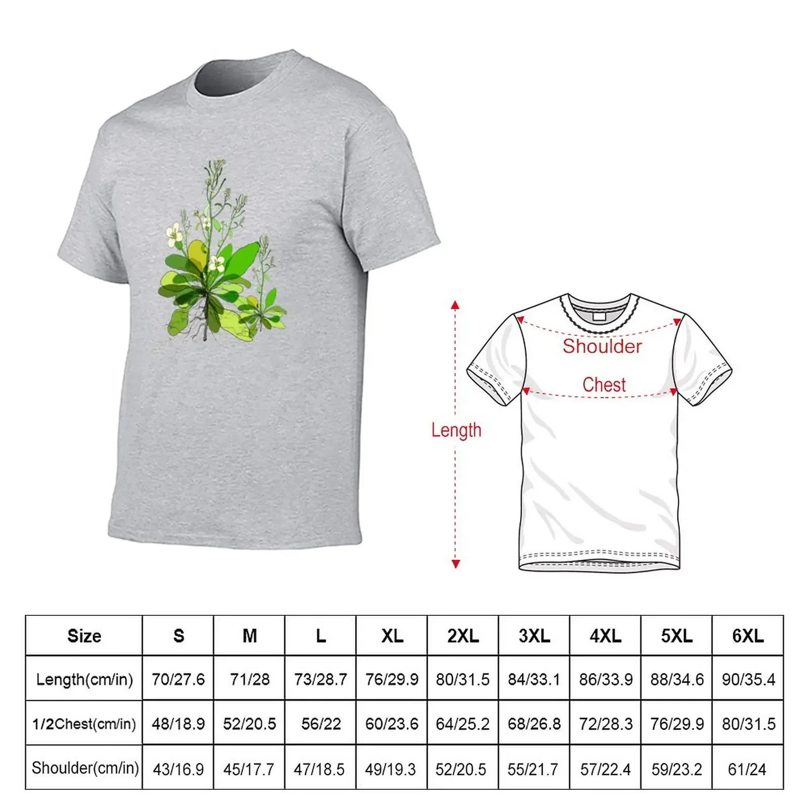 Новые футболки Arabidopsis винтажная одежда топы мужская