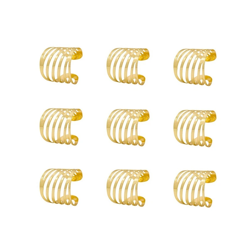 

Gold Napkin Rings Set Of 18, Hollow Napkin Ring Holder For Wedding Christmas Family Gathering Table Decoration