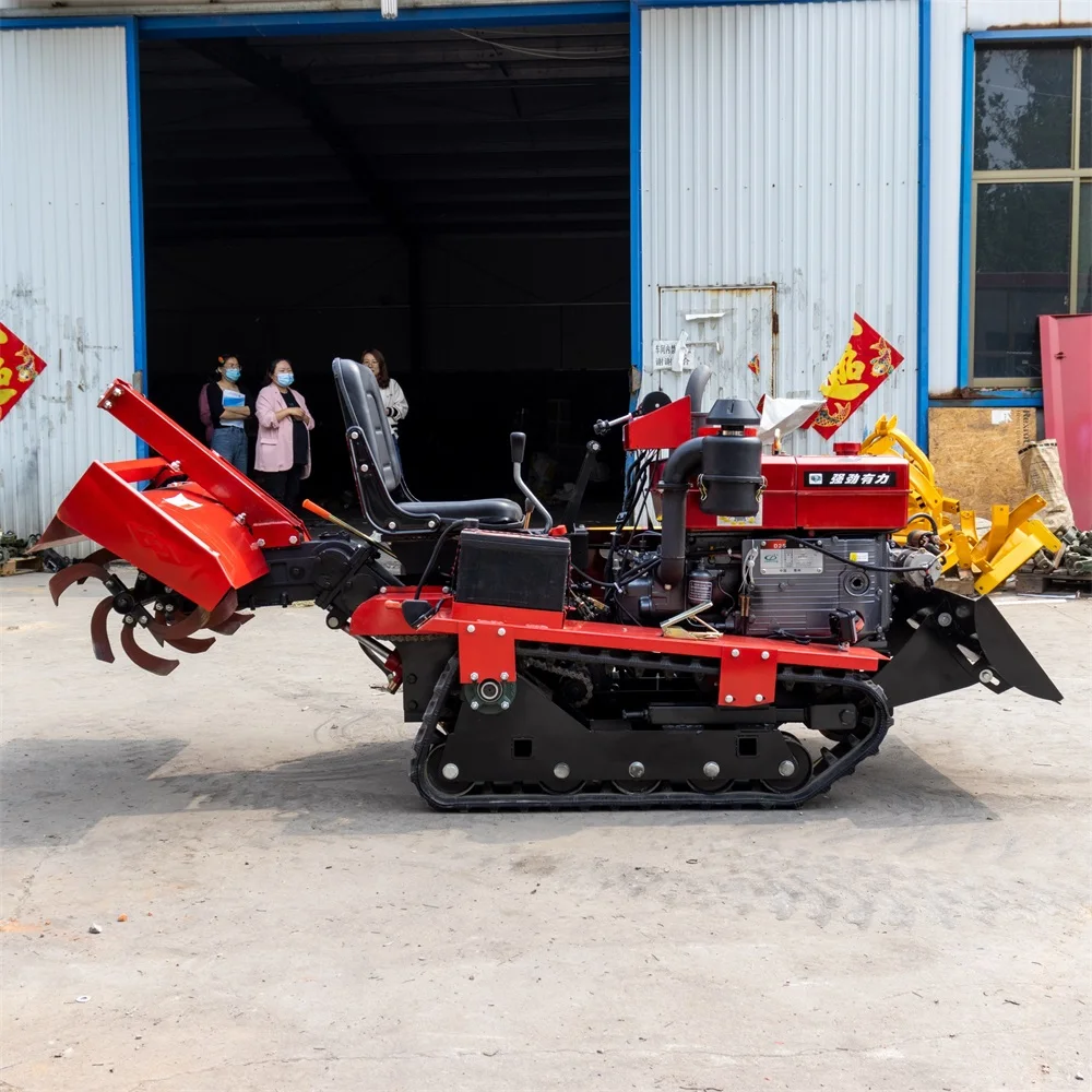 Садовый сельскохозяйственный роторный культиватор Гусеничный Силовой